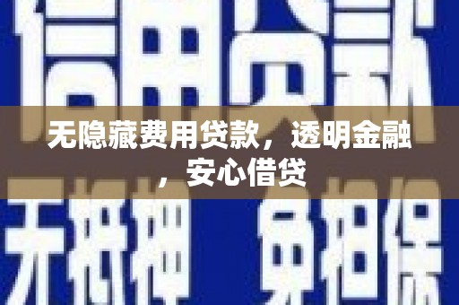 那坡无隐藏费用贷款，透明金融，安心借贷