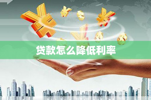 那坡贷款怎么降低利率