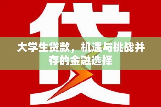 那坡大学生贷款，机遇与挑战并存的金融选择